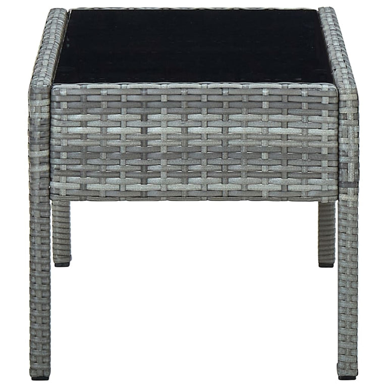 Tuintafel 75x40x37 cm poly rattan grijs MeubelReus