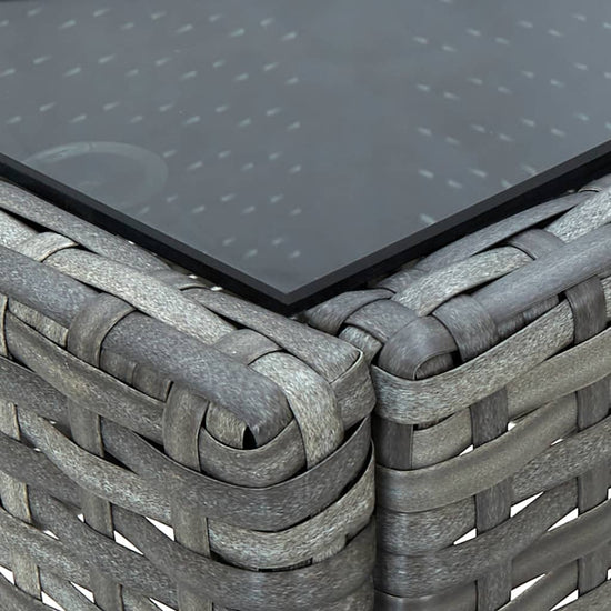 Tuintafel 75x40x37 cm poly rattan grijs MeubelReus