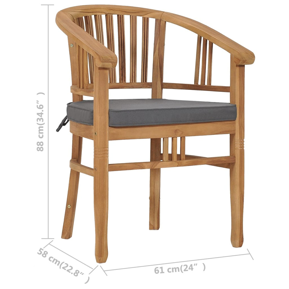 Tuinstoelen 2 st met kussens massief teakhout MeubelReus