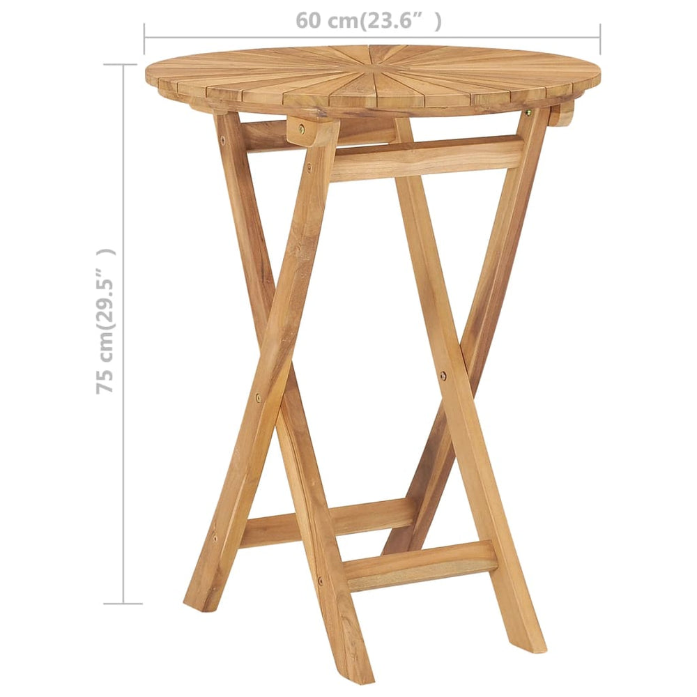 Tuintafel inklapbaar Ø60 cm massief teakhout MeubelReus