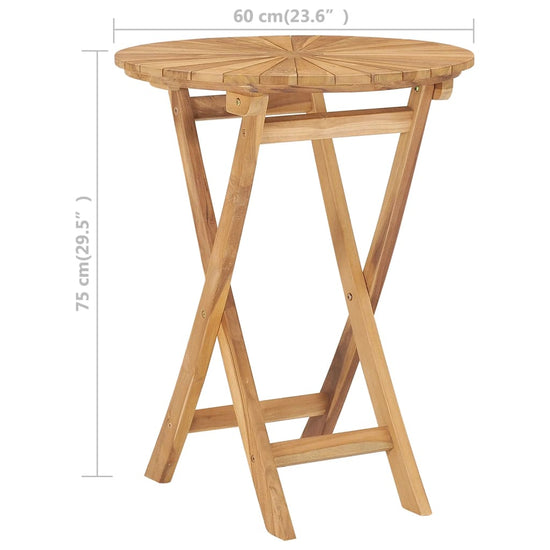 Tuintafel inklapbaar Ø60 cm massief teakhout MeubelReus