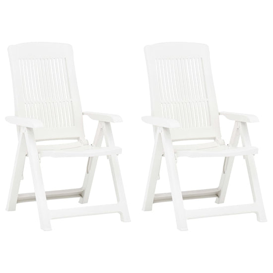 Tuinstoelen 2 st verstelbaar kunststof wit MeubelReus