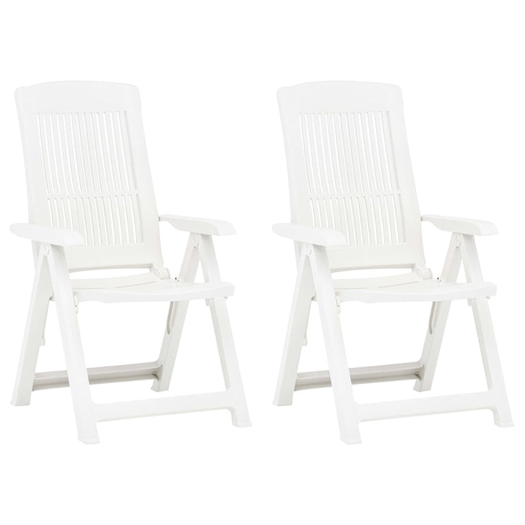 Tuinstoelen 2 st verstelbaar kunststof wit MeubelReus