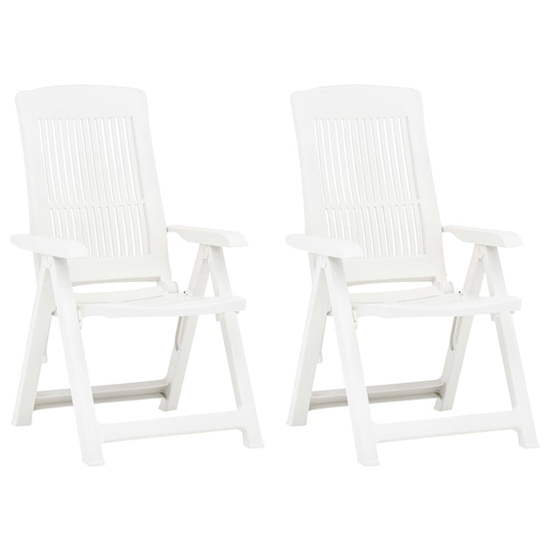 Tuinstoelen 2 st verstelbaar kunststof wit MeubelReus