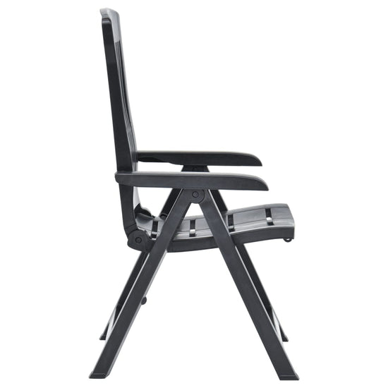 Tuinstoelen 2 st verstelbaar kunststof antracietkleurig MeubelReus