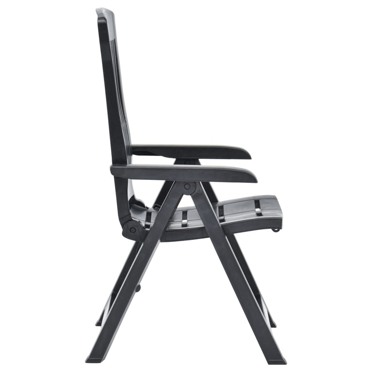 Tuinstoelen 2 st verstelbaar kunststof antracietkleurig MeubelReus