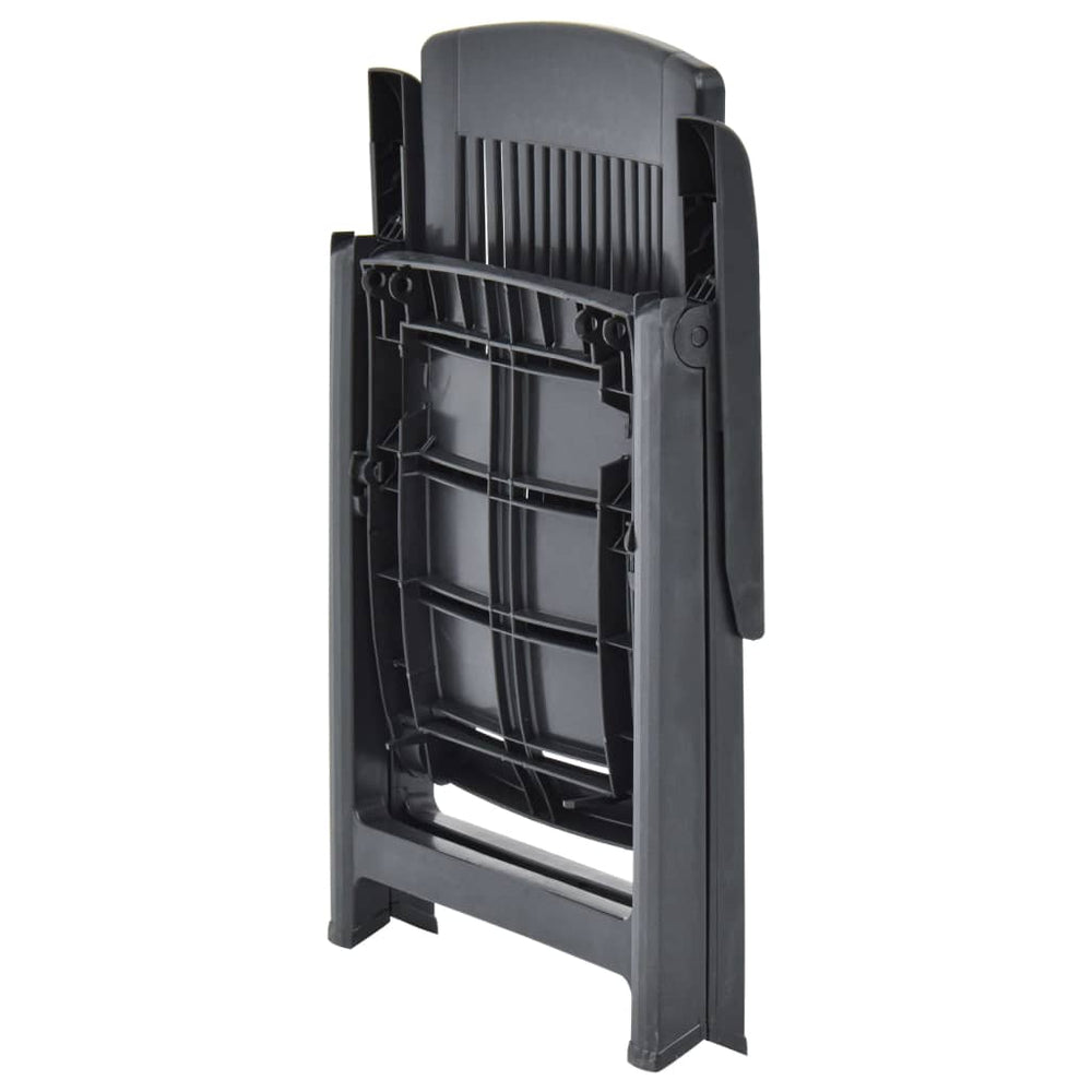 Tuinstoelen 2 st verstelbaar kunststof antracietkleurig MeubelReus