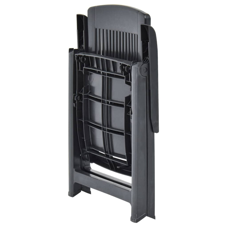 Tuinstoelen 2 st verstelbaar kunststof antracietkleurig MeubelReus