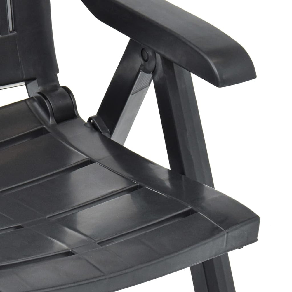 Tuinstoelen 2 st verstelbaar kunststof antracietkleurig MeubelReus