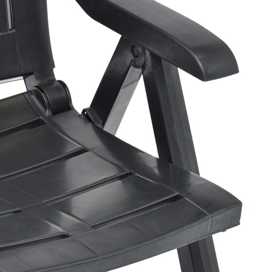 Tuinstoelen 2 st verstelbaar kunststof antracietkleurig MeubelReus