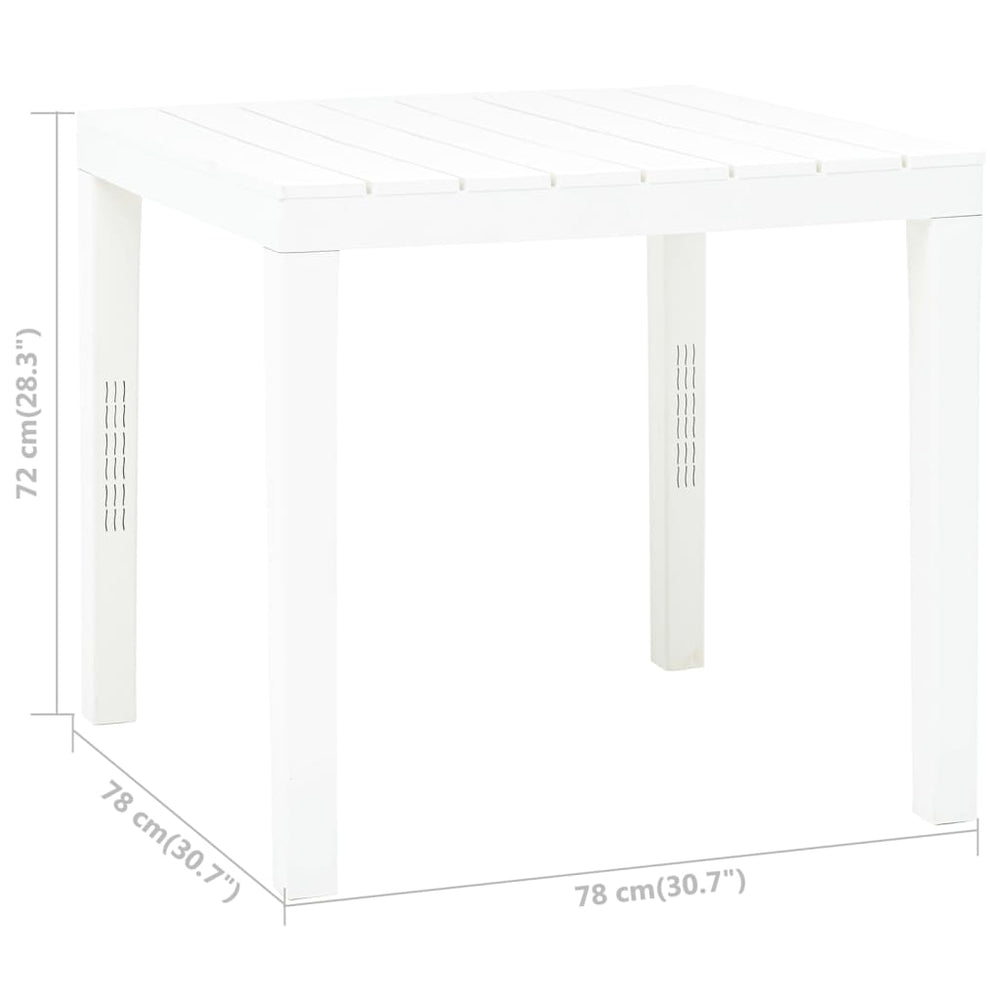 Tuintafel 78x78x72 cm kunststof wit MeubelReus