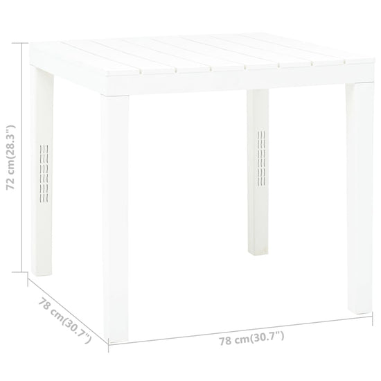 Tuintafel 78x78x72 cm kunststof wit MeubelReus