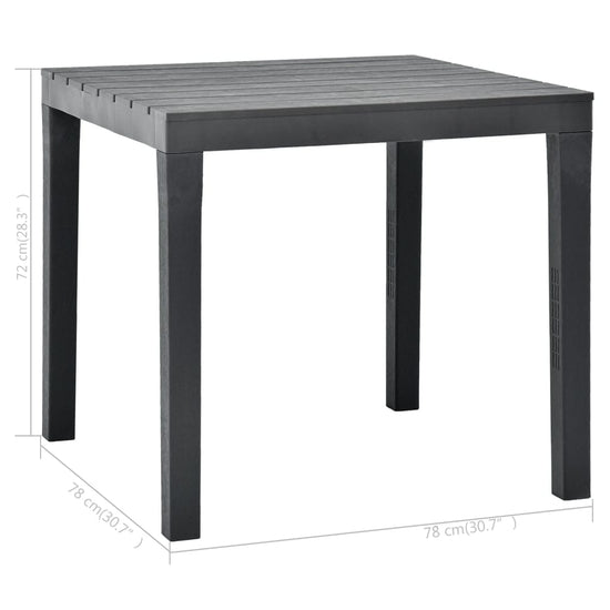 Tuintafel 78x78x72 cm kunststof antraciet MeubelReus