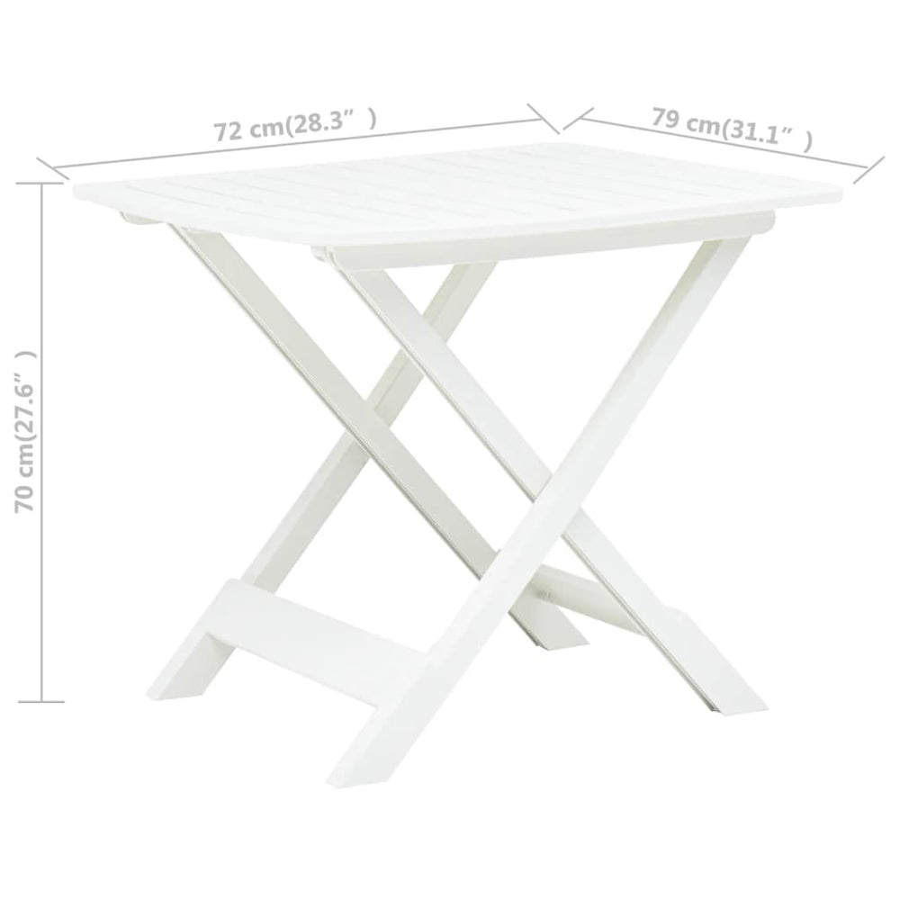 Tuintafel inklapbaar 79x72x70 cm kunststof wit MeubelReus