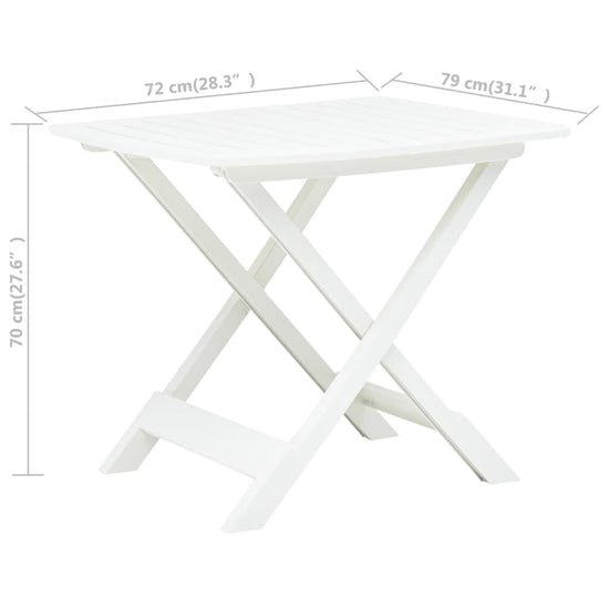 Tuintafel inklapbaar 79x72x70 cm kunststof wit MeubelReus