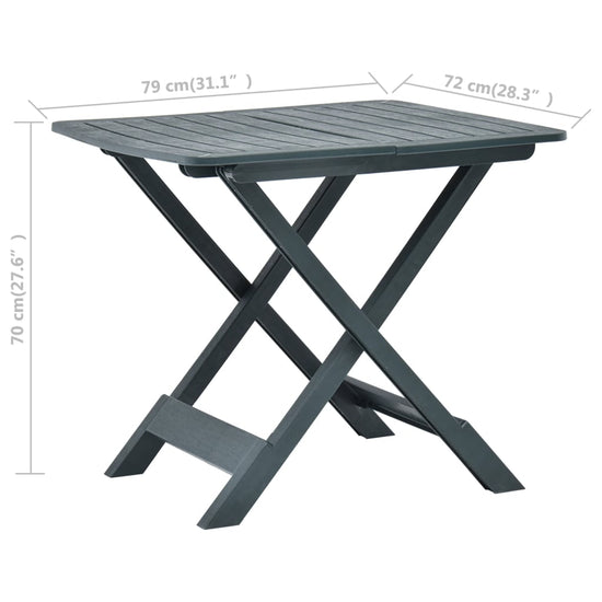 Tuintafel inklapbaar 79x72x70 cm kunststof groen MeubelReus