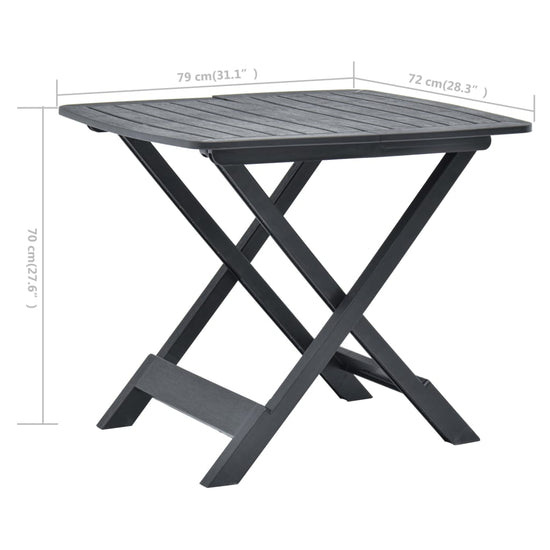 Tuintafel inklapbaar 79x72x70 cm kunststof antraciet MeubelReus
