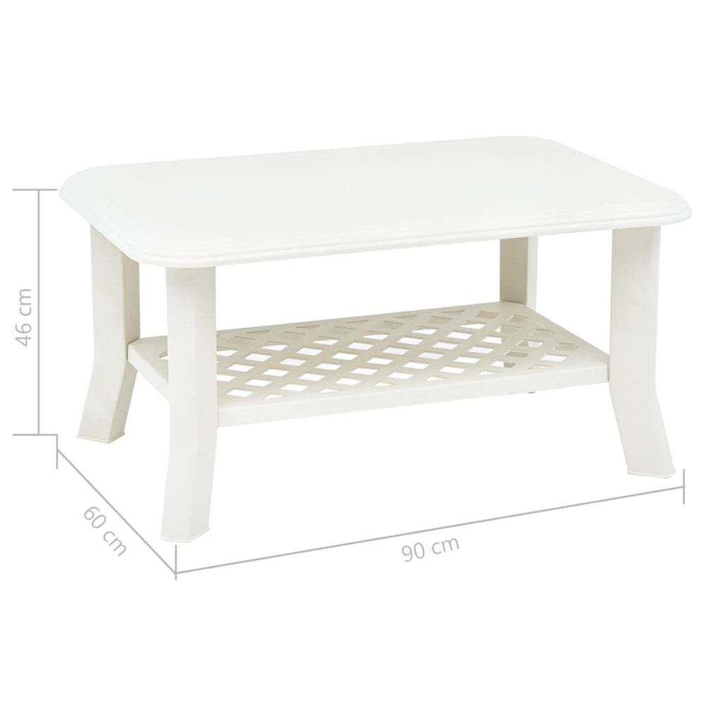 Salontafel 90x60x46 cm kunststof wit MeubelReus