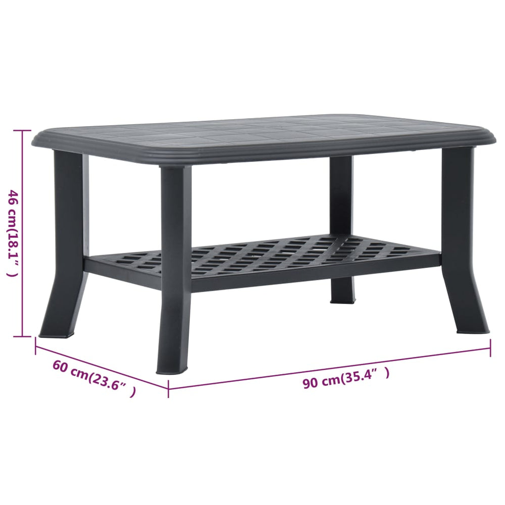 Salontafel 90x60x46 cm kunststof antraciet MeubelReus