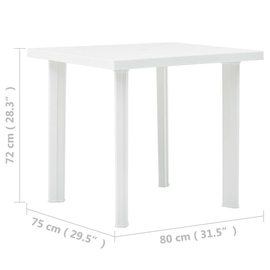 Tuintafel 80x75x72 cm kunststof wit MeubelReus