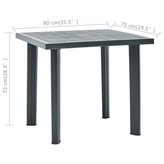 Tuintafel 80x75x72 cm kunststof groen MeubelReus