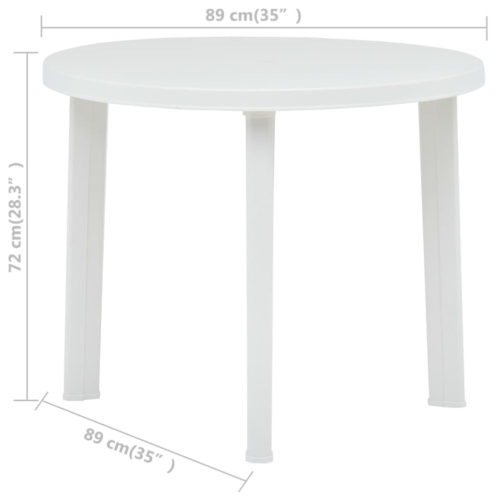 Tuintafel 89 cm kunststof wit MeubelReus