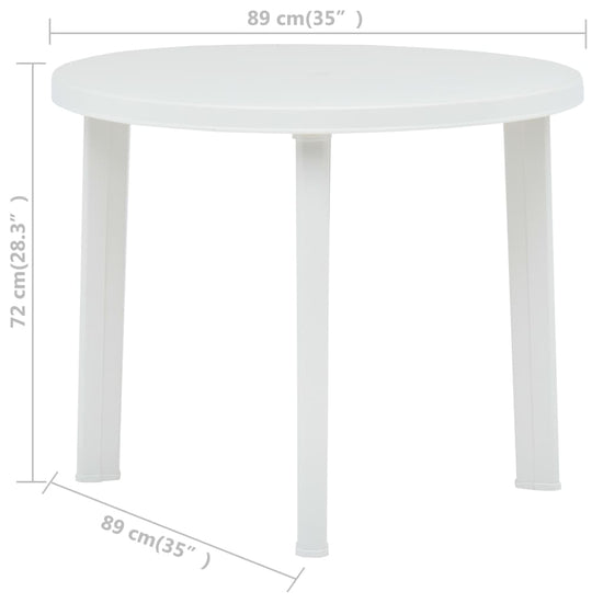 Tuintafel 89 cm kunststof wit MeubelReus