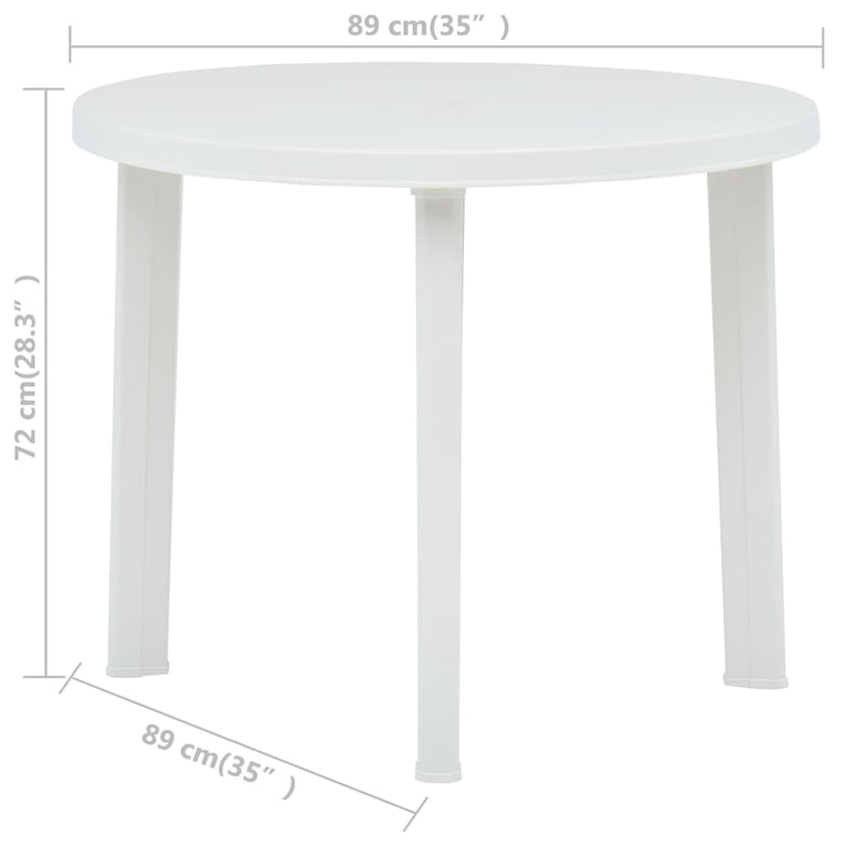 Tuintafel 89 cm kunststof wit MeubelReus