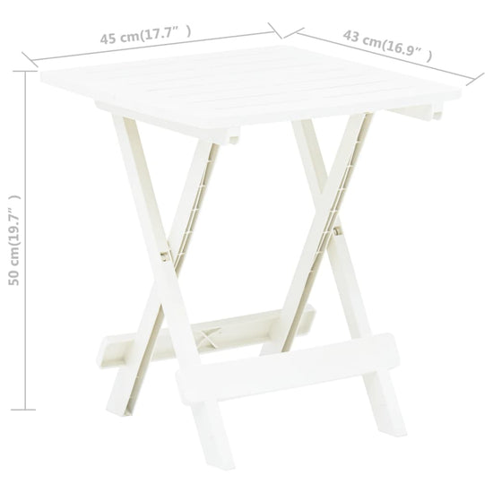 Tuintafel inklapbaar 45x43x50 cm kunststof wit MeubelReus