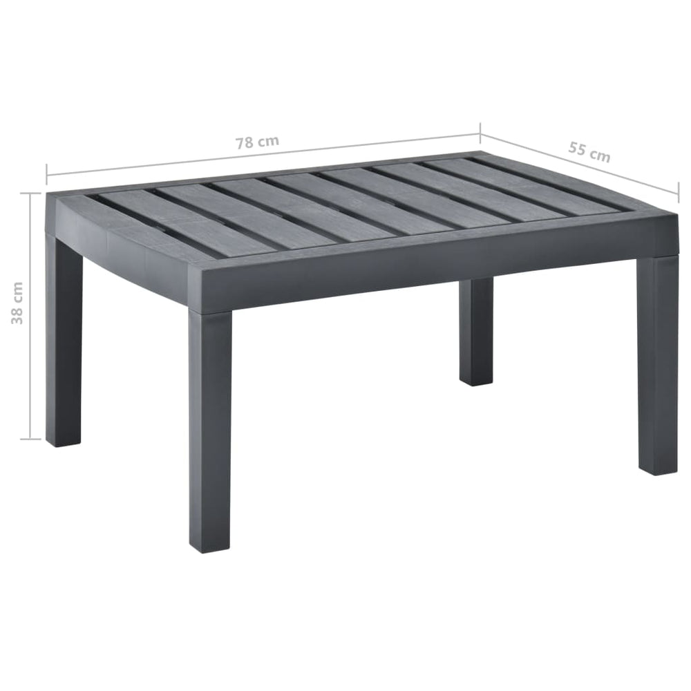 Tuintafel 78x55x38 cm kunststof antracietkleurig MeubelReus