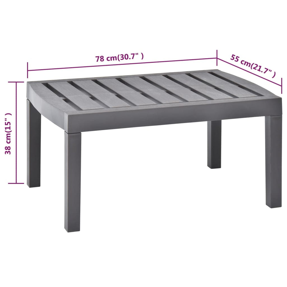 Tuintafel 78x55x38 cm kunststof mokkakleurig MeubelReus
