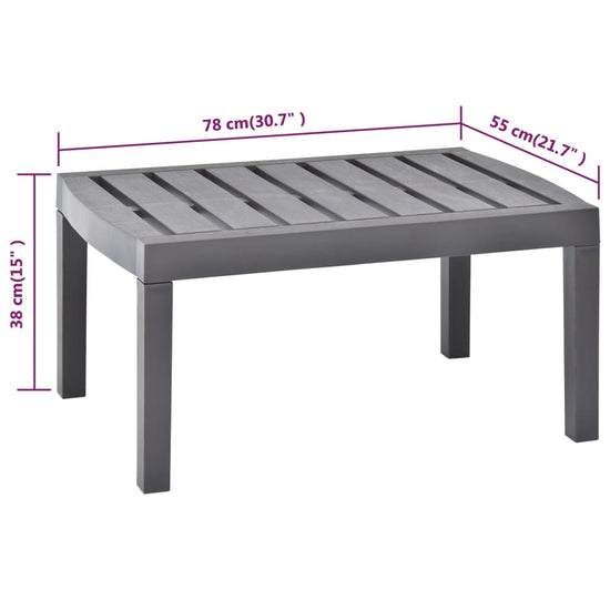 Tuintafel 78x55x38 cm kunststof mokkakleurig MeubelReus