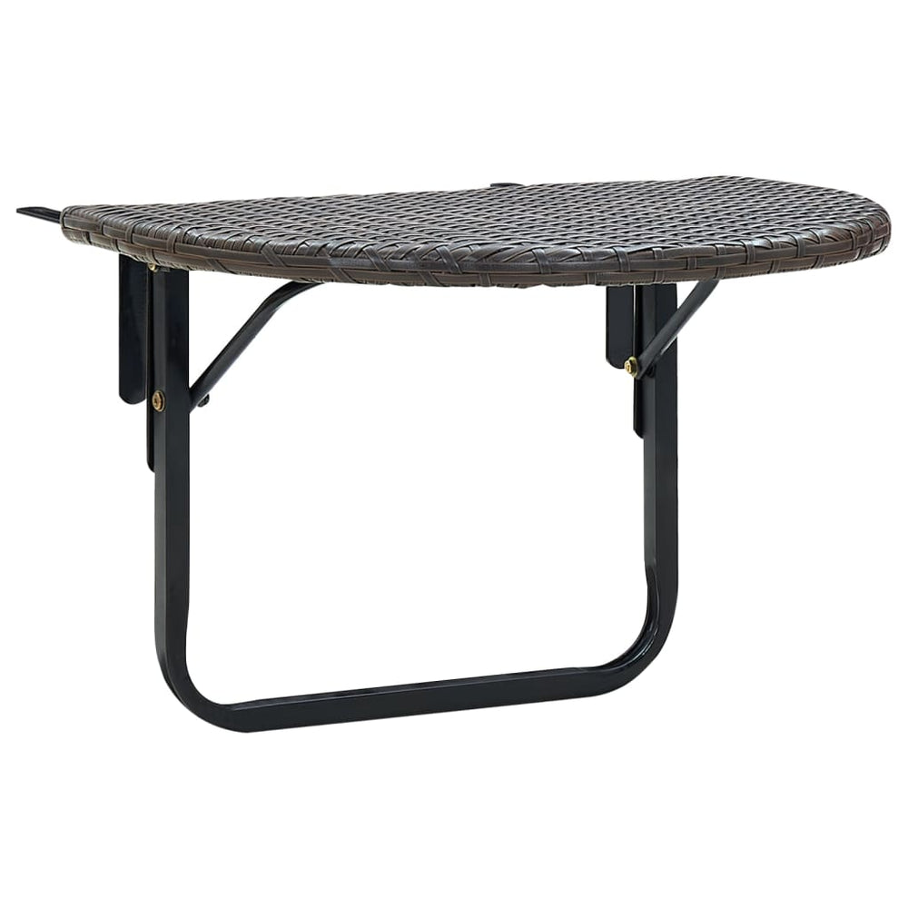 Balkontafel 60x60x40 cm poly rattan bruin MeubelReus