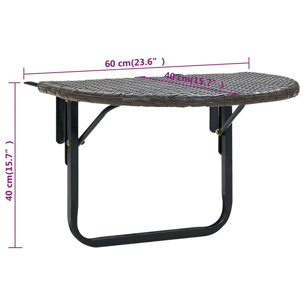 Balkontafel 60x60x40 cm poly rattan bruin MeubelReus