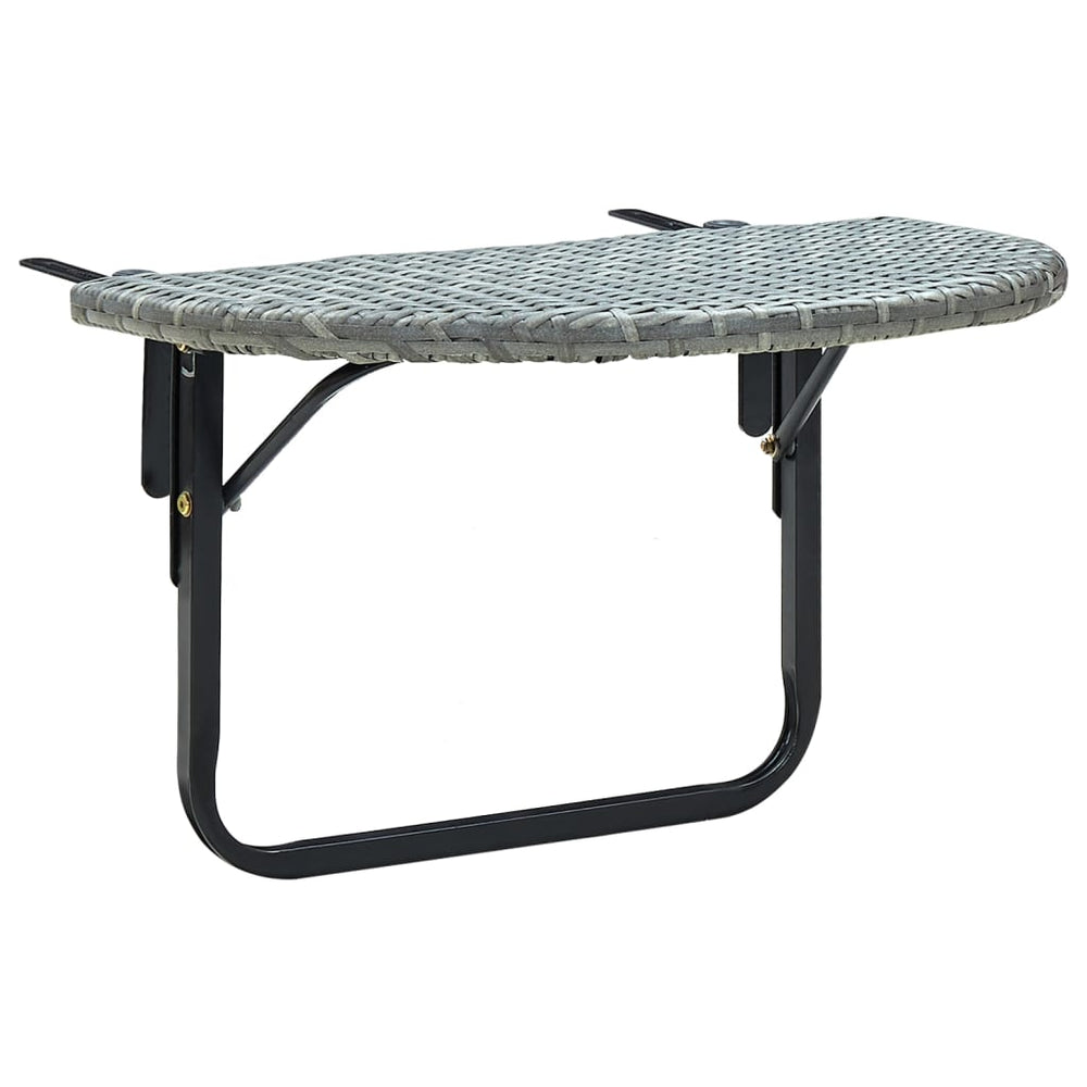 Balkontafel 60x60x40 cm poly rattan grijs MeubelReus