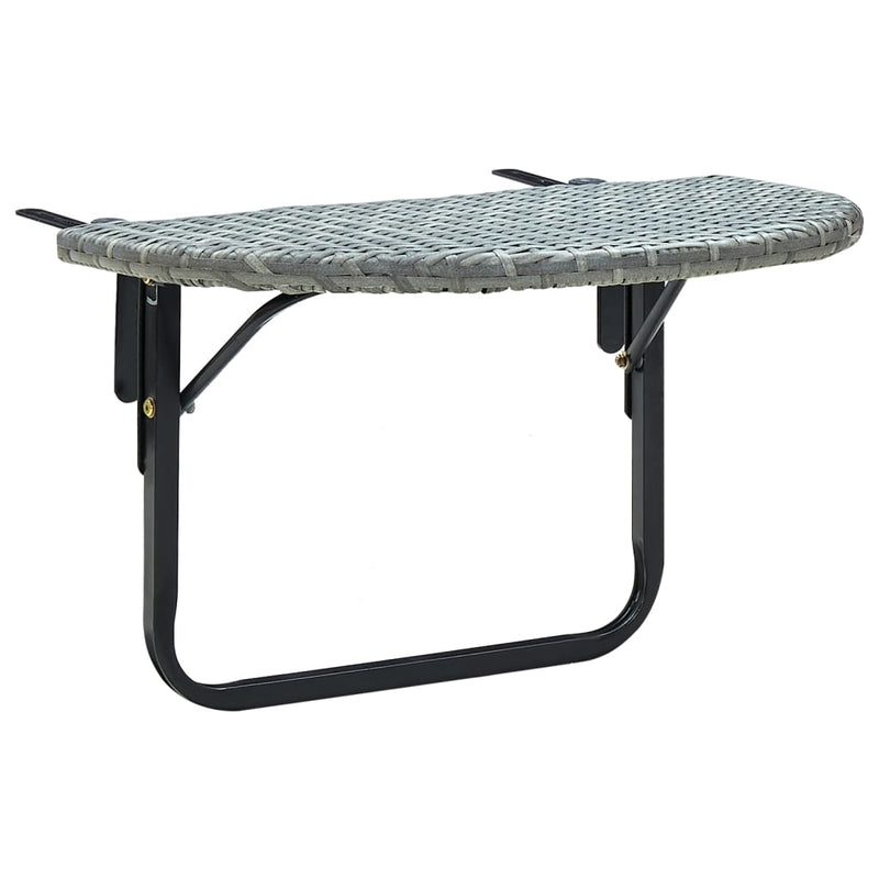 Balkontafel 60x60x40 cm poly rattan grijs MeubelReus