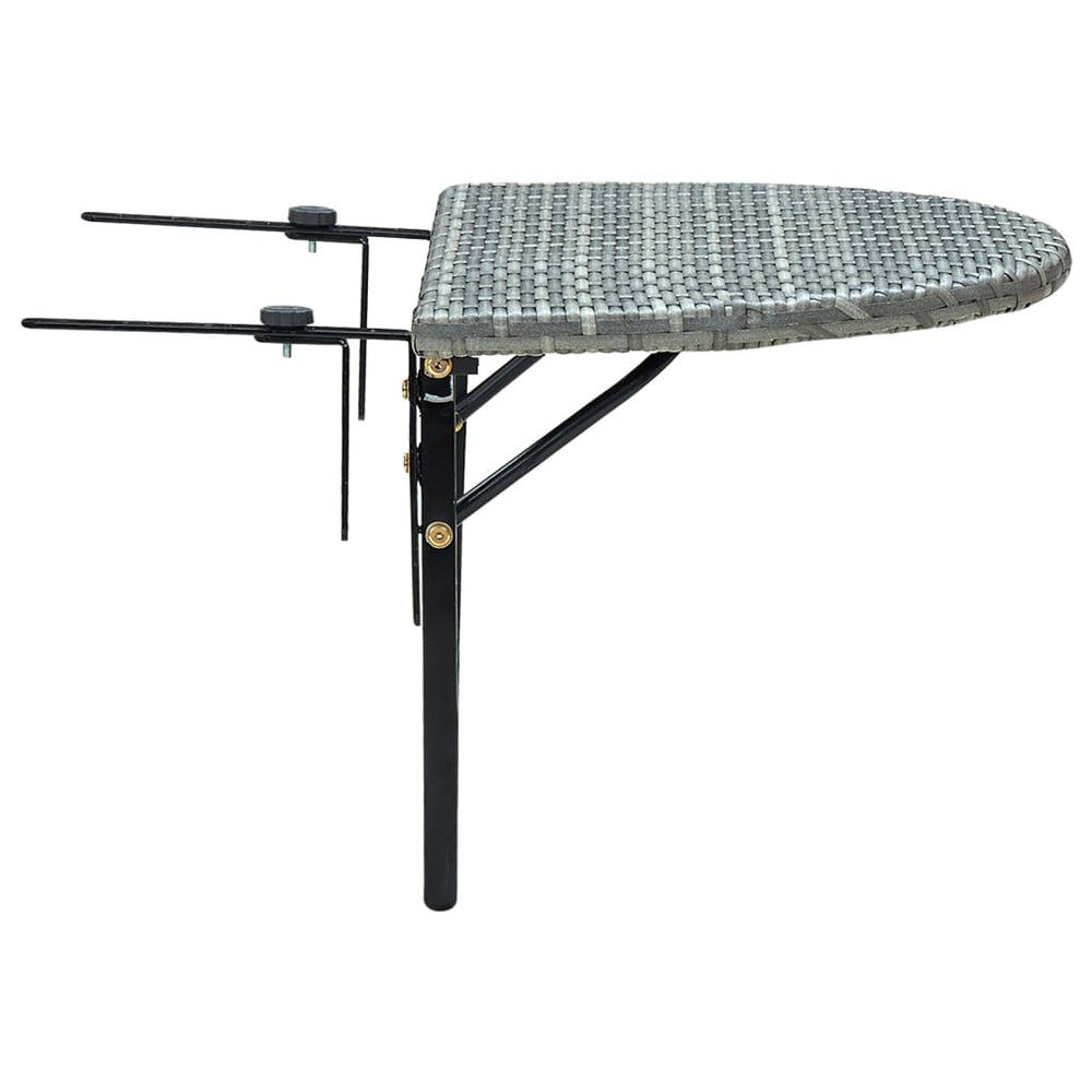Balkontafel 60x60x40 cm poly rattan grijs MeubelReus