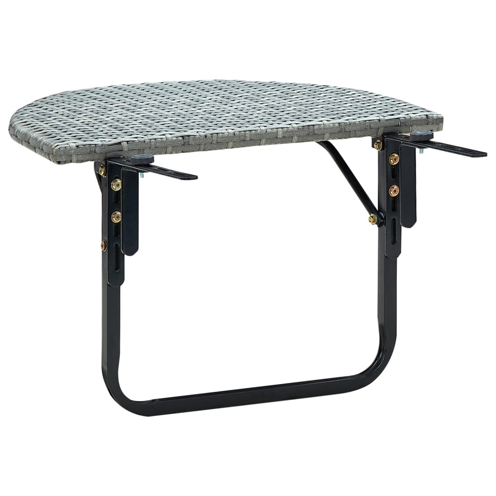 Balkontafel 60x60x40 cm poly rattan grijs MeubelReus