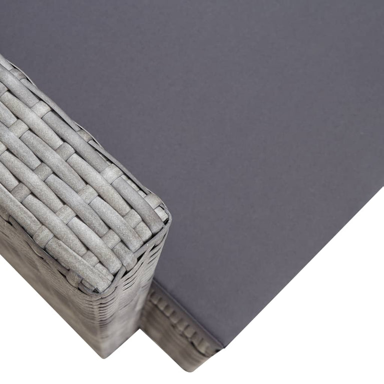 Tuinstoel met kussens poly rattan grijs MeubelReus