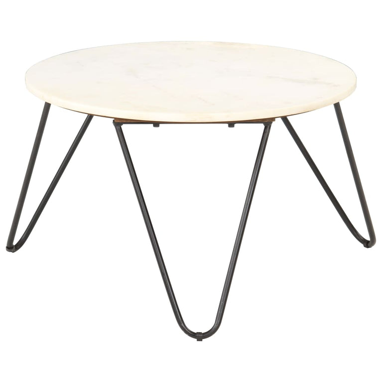 Salontafel 65x65x42 cm echt steen met marmeren textuur wit MeubelReus