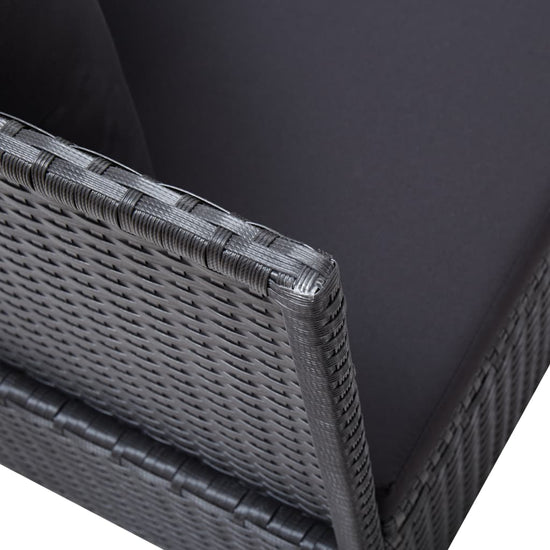 Tuinbed met kussens poly rattan zwart MeubelReus