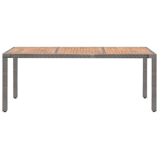 Tuintafel 190x90x75 cm poly rattan en massief acaciahout grijs MeubelReus