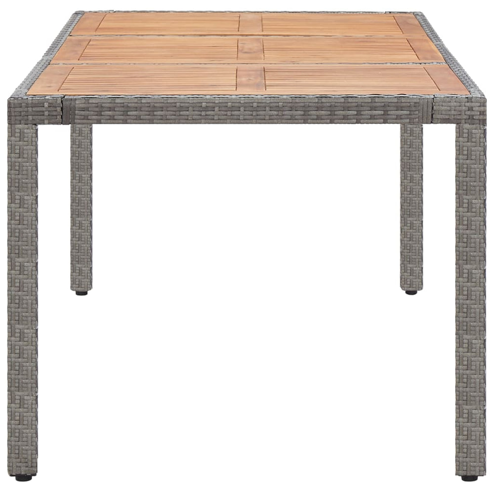 Tuintafel 190x90x75 cm poly rattan en massief acaciahout grijs MeubelReus