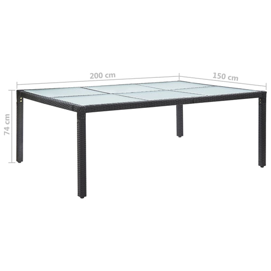 Tuintafel 200x150x74 cm poly rattan zwart MeubelReus