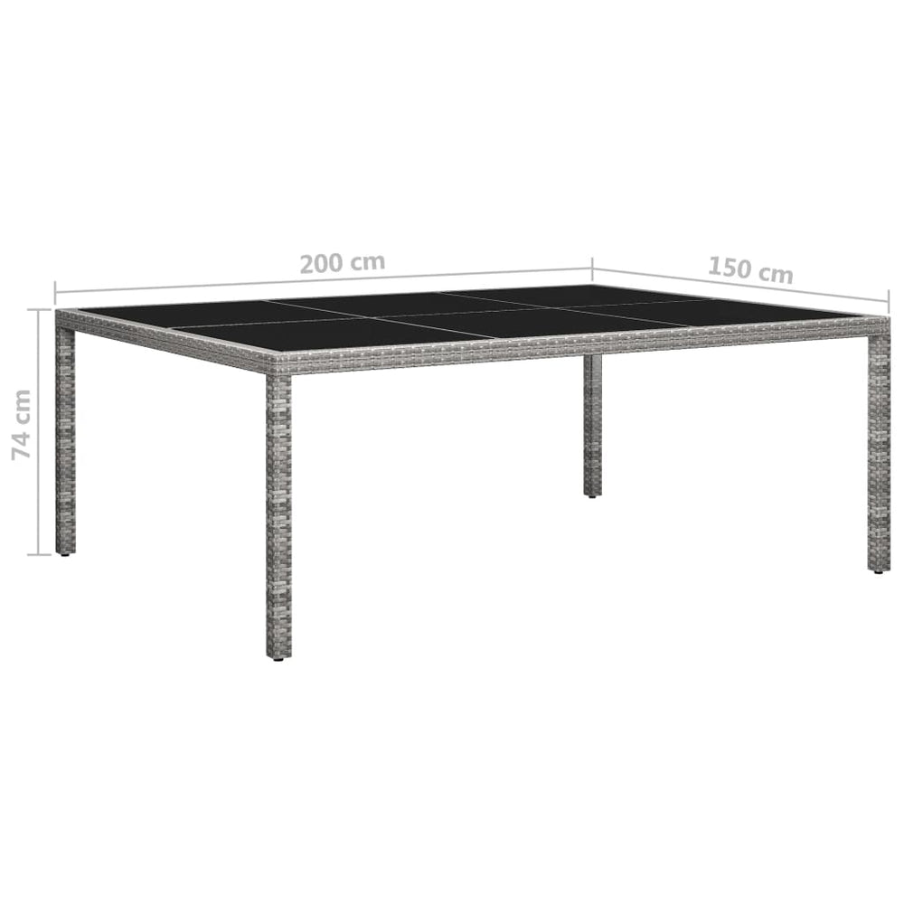 Tuintafel 200x150x74 cm poly rattan grijs MeubelReus