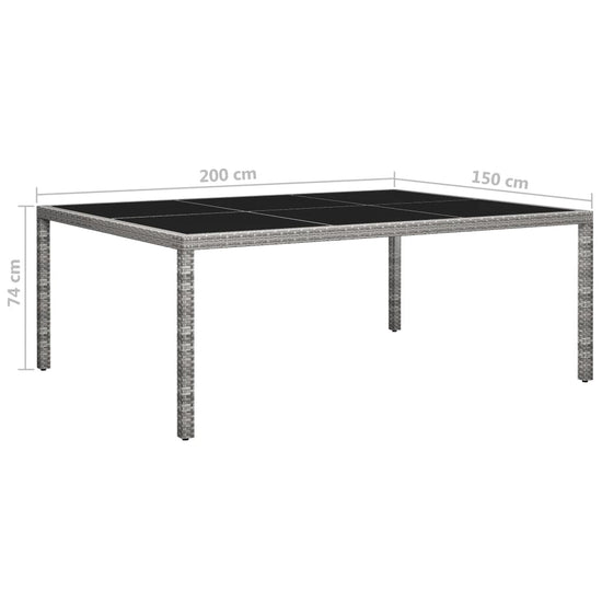Tuintafel 200x150x74 cm poly rattan grijs MeubelReus