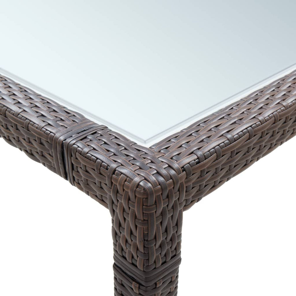Tuintafel 200x200x74 cm poly rattan bruin MeubelReus