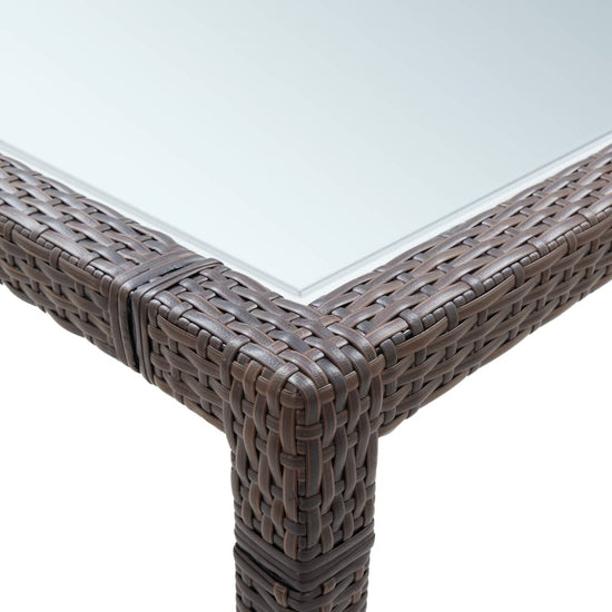 Tuintafel 200x200x74 cm poly rattan bruin MeubelReus