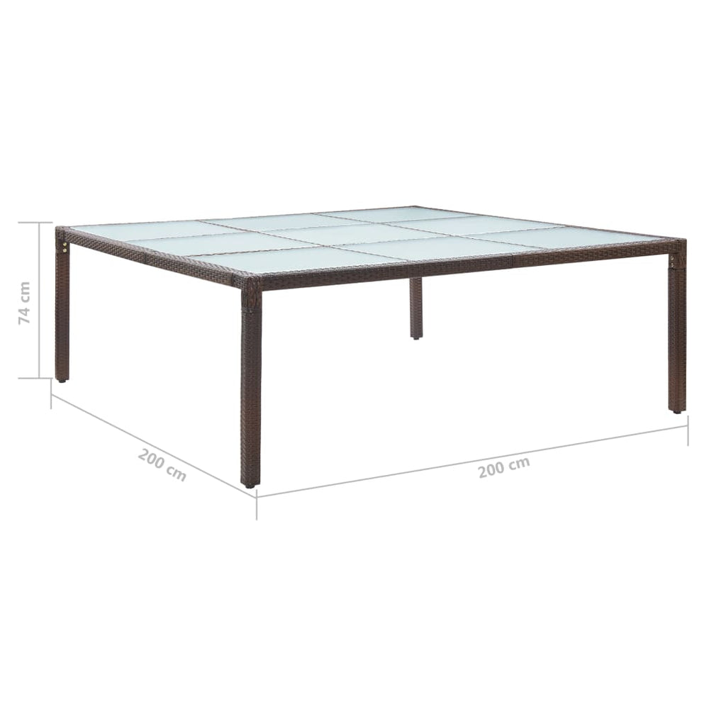 Tuintafel 200x200x74 cm poly rattan bruin MeubelReus