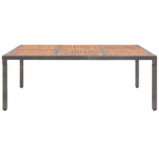 Tuintafel 200x150x74 cm poly rattan en massief acaciahout grijs MeubelReus